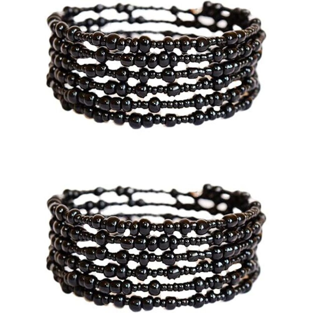 Tembo Africa Set Of 2 Handmade Beaded Bracelets For Women - Wrap Bracelets -